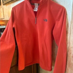 The North Face Coral/Orange Zip Pullover XS